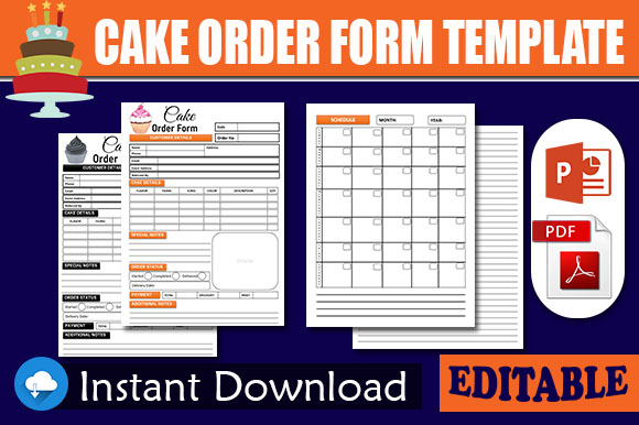 Cake Order Form Sheet 